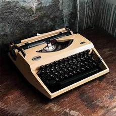 기계식 영어 타자기 중고품 피쉬-200 작동 전시 선물, 카키색-98 (새 제품)
