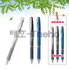 제브라 클립온 슬림 3C 3색 볼펜 3개 세트, 1세트, 0.7mm 투명 1개 + 블랙 1개 + 블루 1개