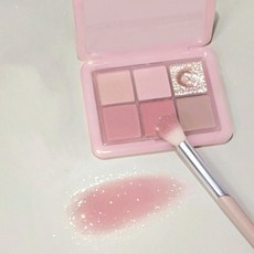 臺灣出貨 低飽和烏木玫瑰!小粉凍六色眼影盤珠啞光大地色高光腮紅修容一體, 1個, 01#茉莉清茶