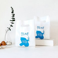 2025년 KJ 부활절 달걀 손잡이 비닐가방 (대)-파랑(10매), 1개, 10개입