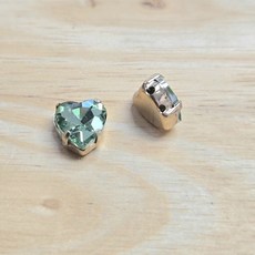 8MM 하트 글라스 캡보석 30개, 페리돗트 금도금