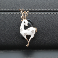 汽車掛鉤 可愛車載收納裝飾 合金材質, 鑲鑽小鹿白色【1個裝】