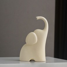 인테리어 소품 풍수 개업 코끼리 패밀리 오브제 36, 크림