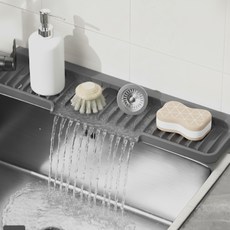 필인어스 실리콘 물빠짐 식기 건조 매트, 1개, 그레이, 1단