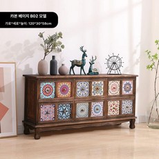 와이드서랍장 원목 엔틱 수납장 서랍장 앤틱 틈새 수납, 1단, 차콜로스트 소형 A