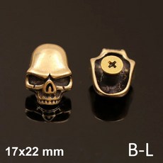 5피스 고딕 황동 해골 Conchos 스터드 스크류 백 펑크 리벳 가죽 공예 가방 지갑 의류 장식, [02] B-L, 1개