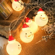 LED 雪人造型燈串 3米20燈 聖誕節裝飾燈, 暖白燈色, 1個