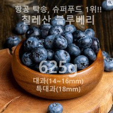 [전국 도전!] 생블루베리 칠레산(15mm/18mm/20mm 개당 125g) 냉동제품 소과 비교불가!, 1세트, (총 625g) 특대과 18mm(125gx5개)