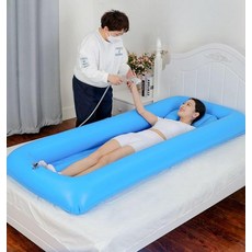 환자 침상욕조 목욕튜브 이동식 침상 침대 이동식욕조 샤워 펌프 간호, 파란색 단층-전동