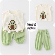 嬰兒夏裝新款背心套裝薄款無袖男女分體卡通兩件套