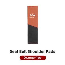 인피니티 가죽 카시트 벨트 투톤 스플라이싱 어깨 보호 패드, 1개, 9. Orange-1pc