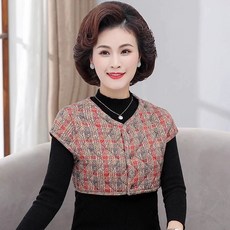 촌캉스 꽃무늬 겨울 빅사이즈 따뜻한 누빔 할머니 편안한 반팔 조끼 김장조끼