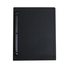 Woori Menu 皮革活頁夾 咖啡廳菜單板 A4 3孔 精美菜單板訂製, 1層黑色巴拿馬活頁夾菜單板, 1個