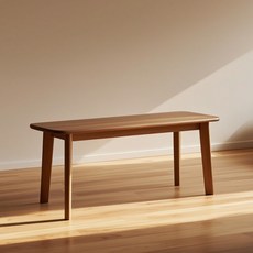 [리비니아] 캔버 고무나무 원목 2인 벤치/식탁의자/벤치의자, 월넛