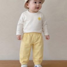 보니또 베이비 조거 팬츠 면 유아 허리밴딩 간절기 트레이닝 실내복 남아 여아 면 유아복 아기바지