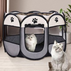 Pakchoice 접이식 펫 룸 패브릭 텐트 다용도 고양이 출산 텐트 하우스 분만실 산실 강아지 합사, 1개, 그레이