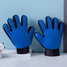 아트박스/위드마켓 그루밍 반려동물 양손 장갑브러쉬(블루), 1, 상세페이지 참조