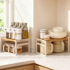 Norah 미니선반 주방 양념통 수납 주방수납장 책상 미니선반, 1개, 흰색