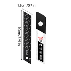 산업용 등급 유틸리티 나이프 6 In 1 다기능 18cm 강철 몸체 두꺼운 종이 커터 교체 가능한 고 탄소강 블레, 03 10pcs black Blade