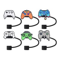 6피스 10mm 귀여운 자동차 빨대 토퍼 사랑스러운 실리콘 커버 뚜껑 재사용 가능한 캡 텀블러 액세서리, 팩-6A