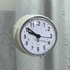 1+1 무소음 욕실 주방타일 강력흡착 방수 벽부착형 샤워실시계 화이트+실버, 단품