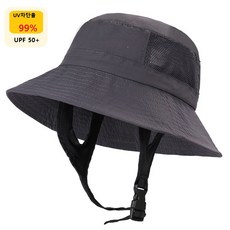 [UV 자외선차단] 주니로와 끈달린 서핑모자 물놀이모자 버킷햇, 차콜