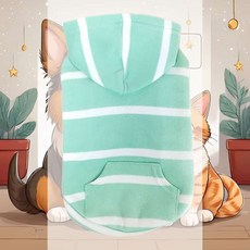 반려견 캔디 후드 민트 애견 여행 실내 간절기 의류 강아지옷, S, 1