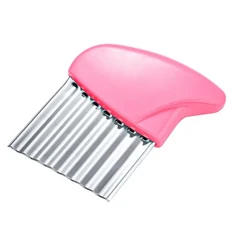 스테인리스 스틸 감자 칩 슬라이서 반죽 채소 과일 크링클 웨이브 키친 나이프 커터 초퍼 프렌치 프라이 메, 05 Pink