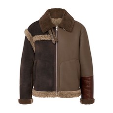 모스키노 시어링 트리밍 레더 재킷