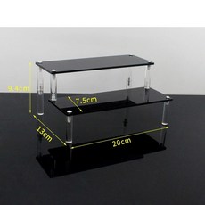 1 5 계층 디스플레이 스탠드 컵케이크용 투명 라이저 랙 향수 인형 장식, 2tier 20x7 5cm bla, 1개