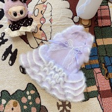 寵物衣服狗狗貓咪秋冬可愛公主晚禮服婚紗裙貂絨保暖馬爾濟斯比熊, 1個, XS