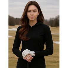 데니스골프25FW신상 여성 데일리 반집업 폴리 싱글 후드티_NAQFLTS055 1099333