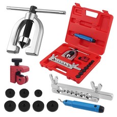 152840 CXCCOI 2026 새로운 브레이크 라인 플레어링 툴 키트 라인/연료 라인용 싱글 및 더블 플레어 툴 전문 휴대용 도구 세트 어댑터 7개 튜브 커터 디버