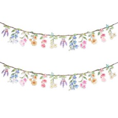 파티짱 투명 꽃잎 연결 가랜드 PVC 생일 파티 가든 소품 홈파티 브라이덜 샤워 봄 리스, 투명꽃잎연결가랜드 (플라워나비), 2개