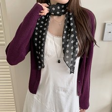 [수앤수]케이코 물결 도트 비치는 롱 스카프 (26M004)