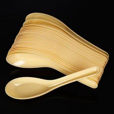 一次性勺子 湯匙 塑膠外賣打包快餐湯匙, 1個, 【黃色】103勺子,食品級加厚材質（100支）