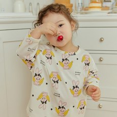 코튼 모달 블랙바니 9부 긴팔 아기 유아 내복 실내복