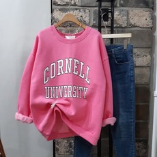 상상그이상 여성용 국내제작 빵떡 기모 맨투맨 소매 패치 포인트 컬러 레터링 고급소재 가벽고 따뜻한 겨울 맨투맨 가성비 좋은 루즈핏 데일리 티셔츠 꾸안꾸룩