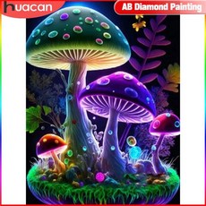 페인팅 판타지 버섯 풀 스퀘어 라운드 모자이크 숲 인테리어 그림, 1개, 6. Full Square 30x40cm