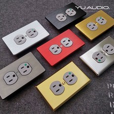 YU AUDIO 電源插座面板, 1個, 航空級鋁面板(金)