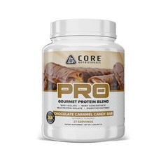 Core Nutritionals PRO Gourmet 단백질 블렌드 | 유청 MCT 및 소화 효소 포함 지속 방출 회복 지원 27회 분량 (초콜릿 캐러멜 캔디 바) 317389, 2파운드(1팩), 1개, 900g