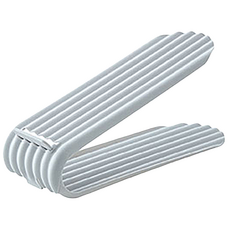 暖&和家居 馬卡龍色可調式雙層鞋子收納架 - 鞋櫃整理好幫手，多功能鞋架, 灰白色 (WHD0019), 1個