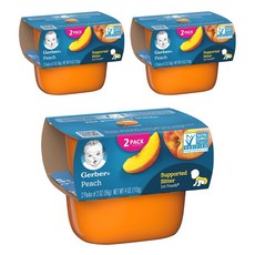 Gerber 嘉寶 孩童食物泥 2入組, 水蜜桃口味, 142g, 3組