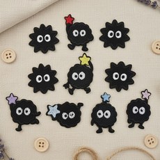 리빙키 와펜 패치 블랙 먼지 세트 9종 A-09