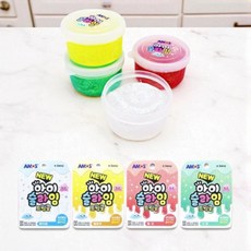 글리터 슬라임 반짝이 펄 안전한 국산 손바닥끈끈이 액체괴물 찐드기, 4 그린