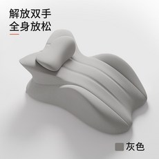 人體工學多功能趴睡枕 慢回彈護頸 趴著玩手機看書適用, 四季款-淺灰, 趴睡枕（無小枕）
