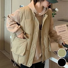 VERIT 빅사이즈 오버핏 패딩 조끼 빅 포켓 점퍼 조끼 VT125