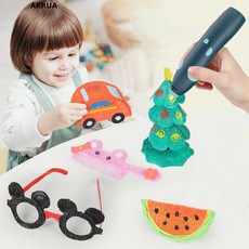 저온 3D펜 무선 3D펜 고급형 USB 3d펜 추천+화판+10매 카드+PCL 6m 필라멘트 세트 KC인증 어린이 생일선물, 푸른색, 1개