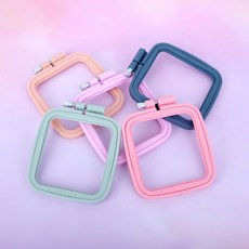 짱패브릭 파스텔 사각 자수틀, 살몬, 1개