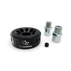 Shadow 범용 오일 필터 샌드위치 플레이트 알루미늄 어댑터 M20 x 1.5P 및 1.9cm(3/4인치)-16UNF 볼트 1/8NPT의 포트 2개 O링 포트 플러그